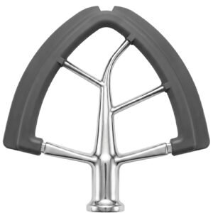 Stainless Steel Flex Edge Beater Replacement for 4.5-5 QT KitchenAid Tilt-Head Stand Mixer, Dual Silicone Scrapers Flat Paddle Attachment, Dishwasher Safe & Chip-Resistant